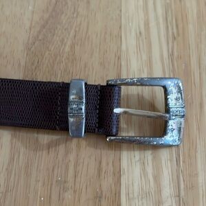 Vintage Men’s Leather Embossed Brown Belt Made In Argentina 44.5 Inches Long